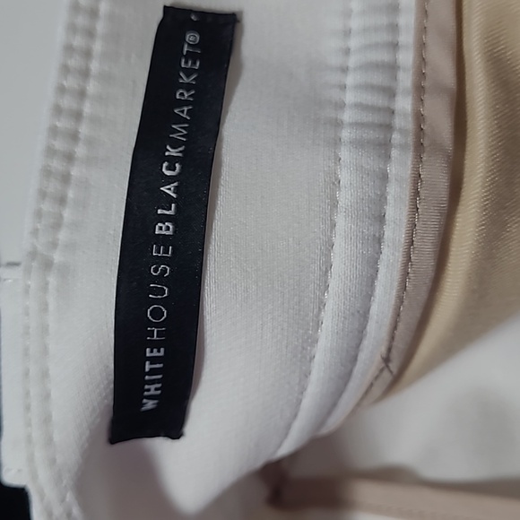 WhiteHouse Black Market  off White  pants 2 front pockets Silver Buttons 8P used - Picture 6 of 16